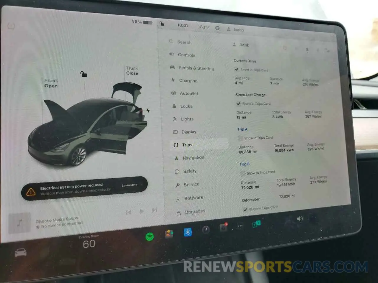 9 Photograph of a damaged car 5YJ3E1EB0NF103216 TESLA MODEL 3 2019