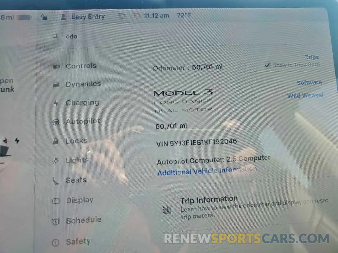 9 Photograph of a damaged car 5YJ3E1EB1KF192046 TESLA MODEL 3 2019