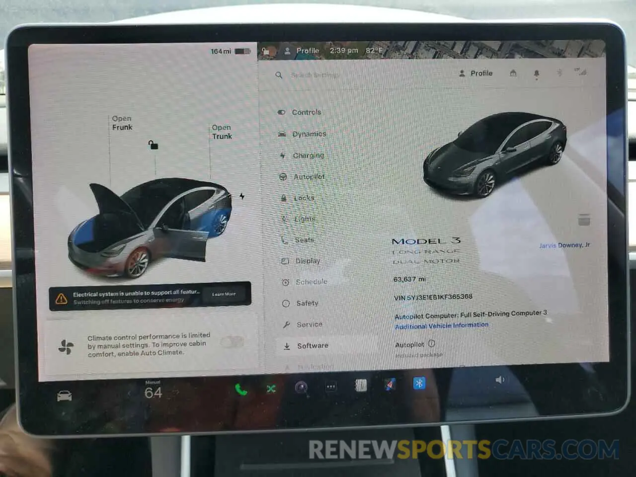 9 Photograph of a damaged car 5YJ3E1EB1KF365368 TESLA MODEL 3 2019