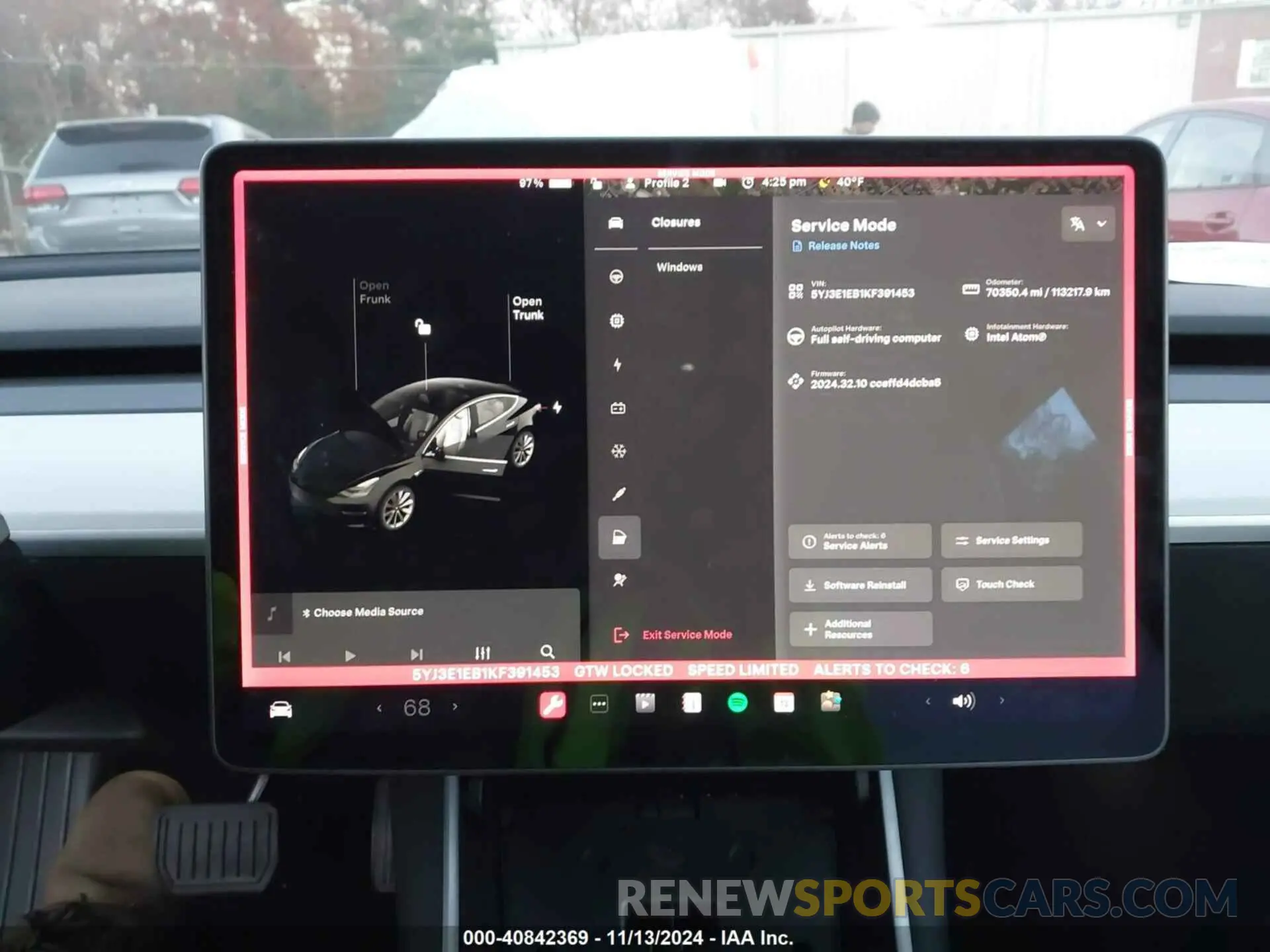 7 Фотография поврежденного автомобиля 5YJ3E1EB1KF391453 TESLA MODEL 3 2019