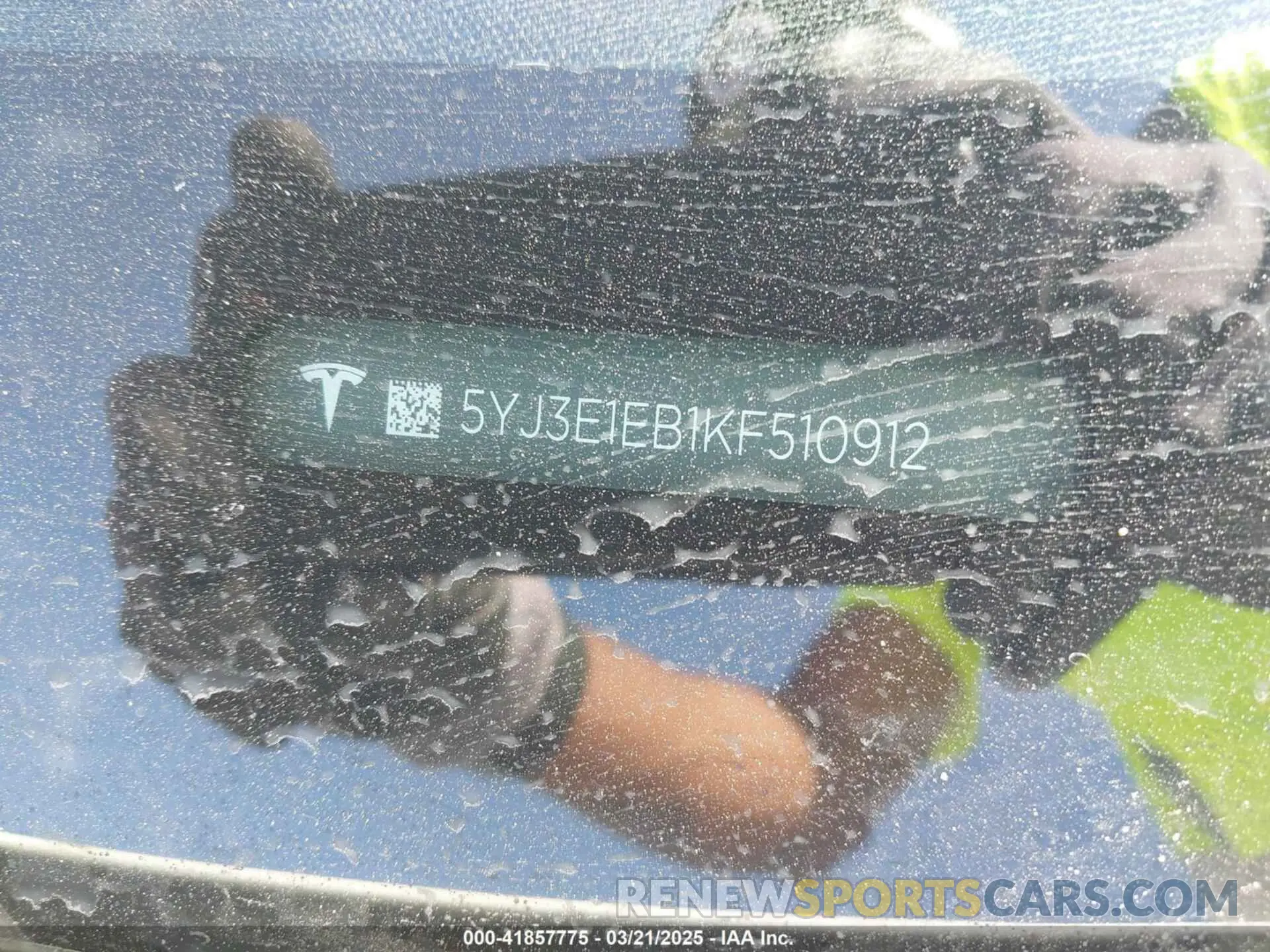 9 Фотография поврежденного автомобиля 5YJ3E1EB1KF510912 TESLA MODEL 3 2019