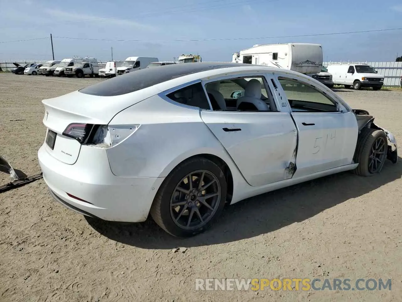 3 Photograph of a damaged car 5YJ3E1EB2KF195120 TESLA MODEL 3 2019