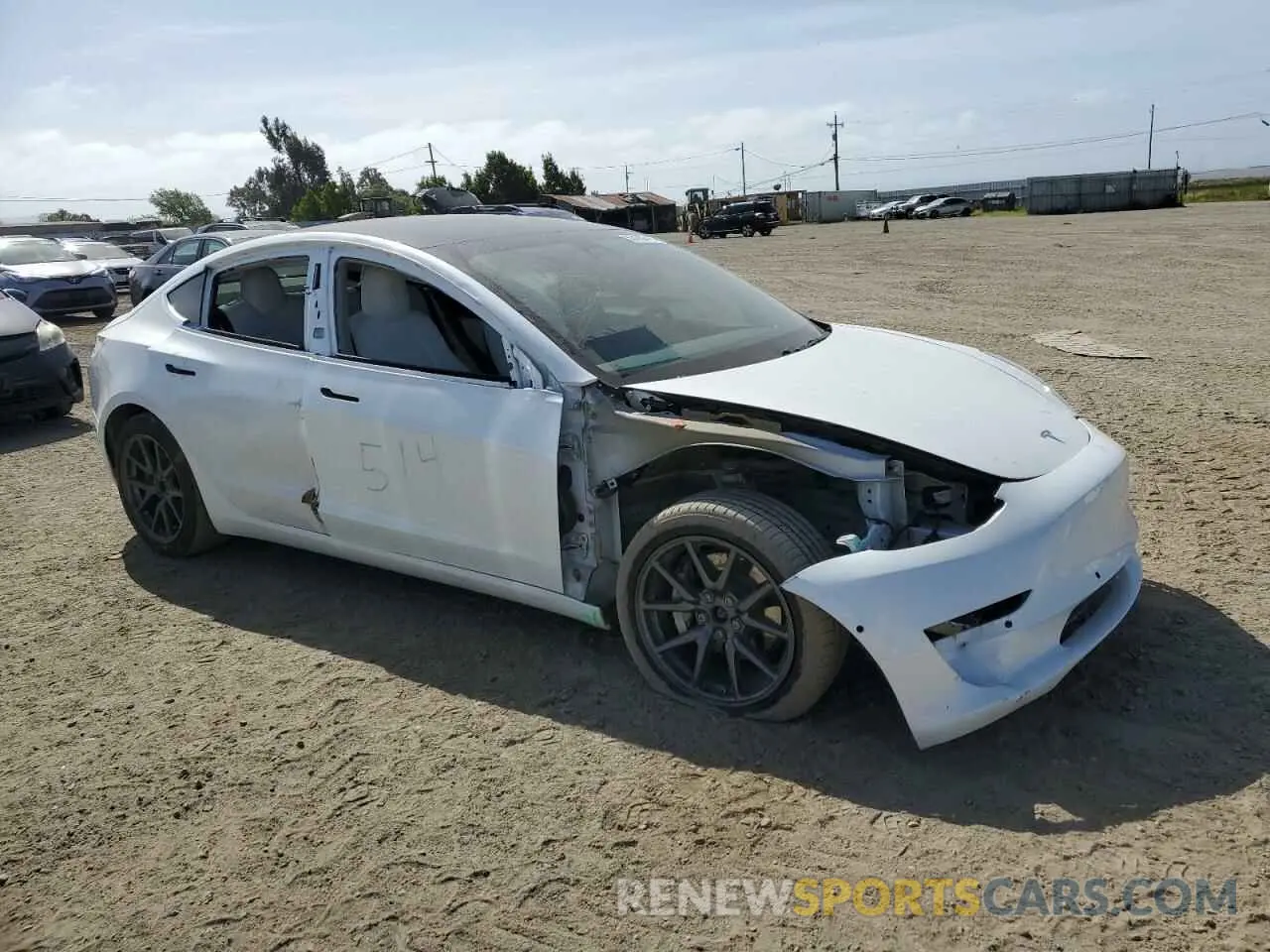 4 Photograph of a damaged car 5YJ3E1EB2KF195120 TESLA MODEL 3 2019