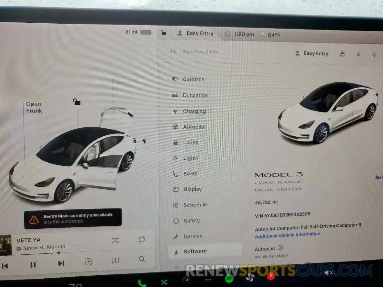 9 Фотография поврежденного автомобиля 5YJ3E1EB2KF392305 TESLA MODEL 3 2019