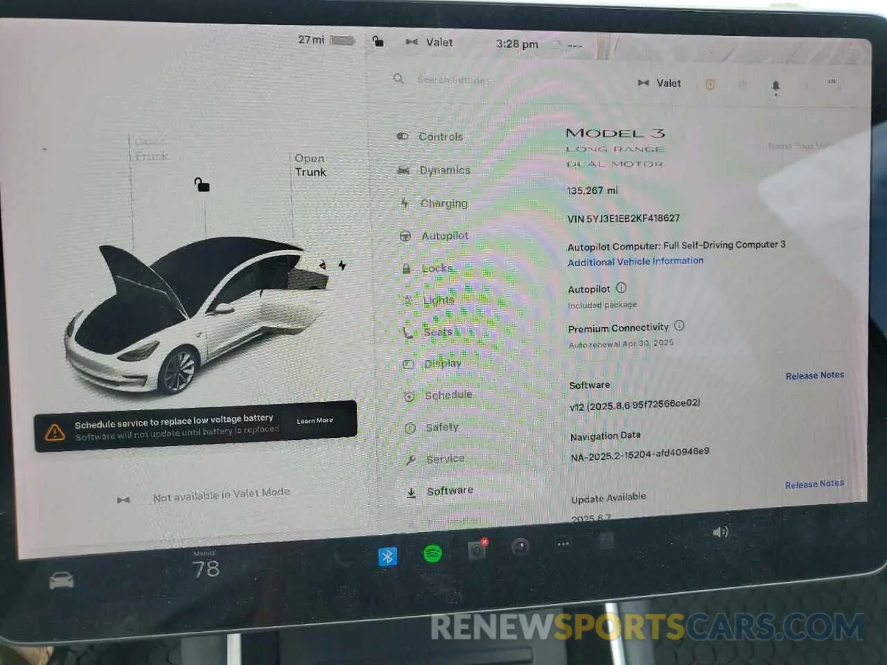 9 Фотография поврежденного автомобиля 5YJ3E1EB2KF418627 TESLA MODEL 3 2019