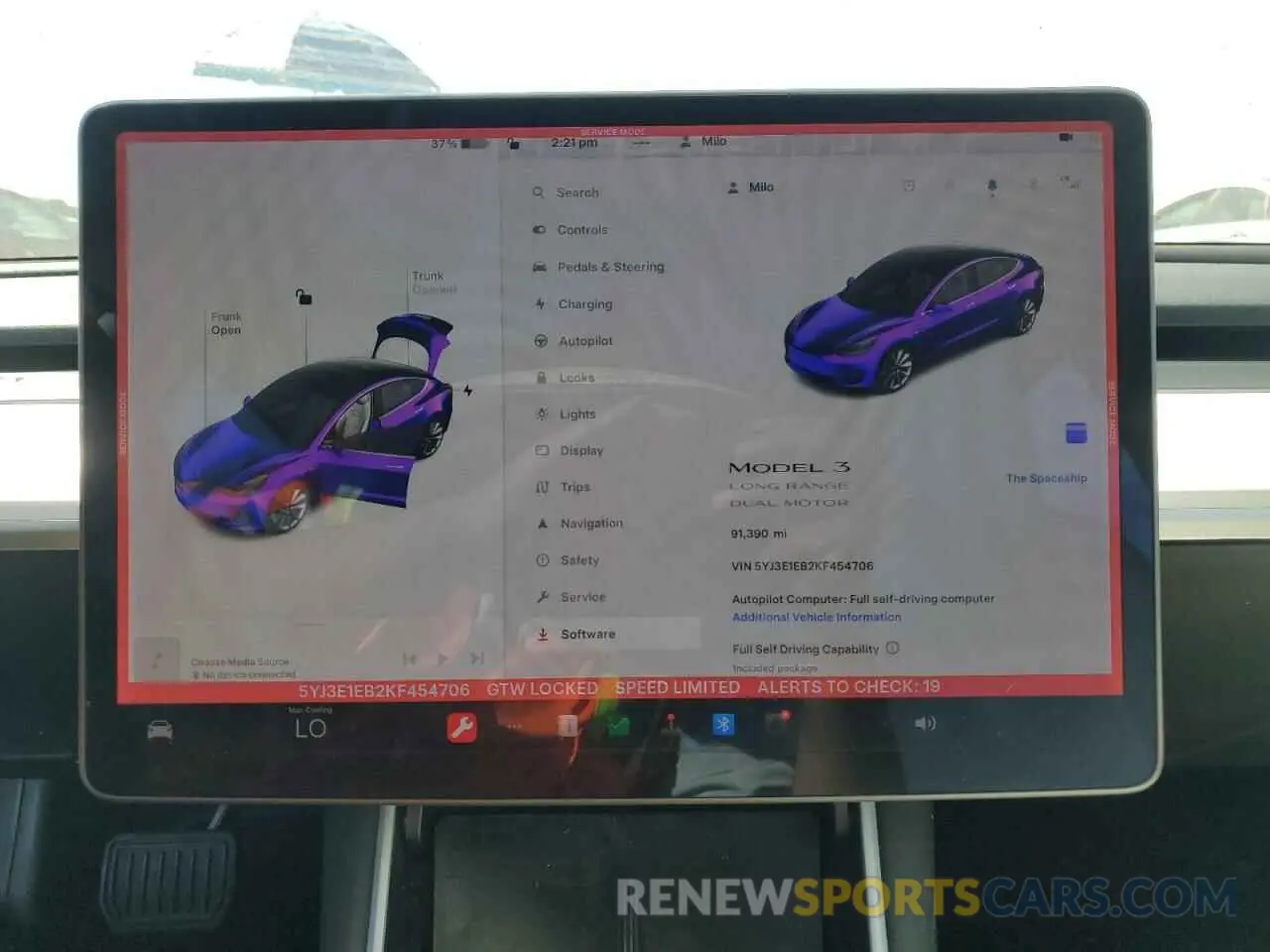 9 Фотография поврежденного автомобиля 5YJ3E1EB2KF454706 TESLA MODEL 3 2019