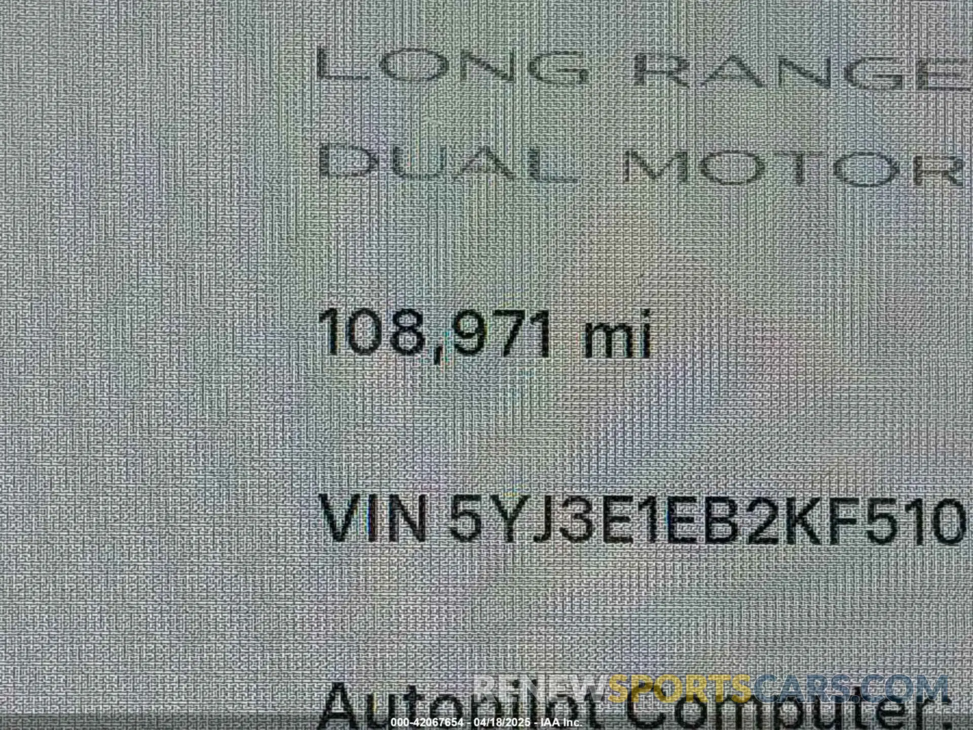 14 Фотография поврежденного автомобиля 5YJ3E1EB2KF510398 TESLA MODEL 3 2019