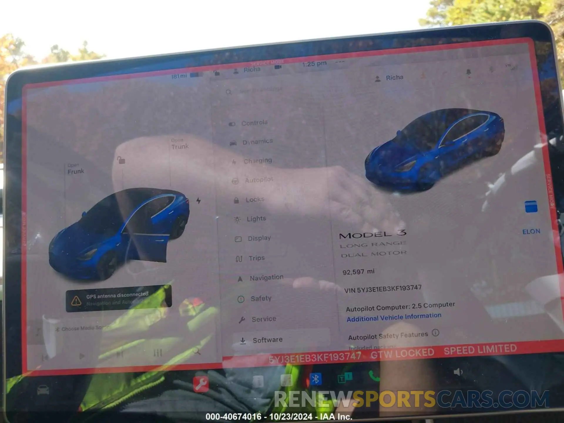 18 Photograph of a damaged car 5YJ3E1EB3KF193747 TESLA MODEL 3 2019