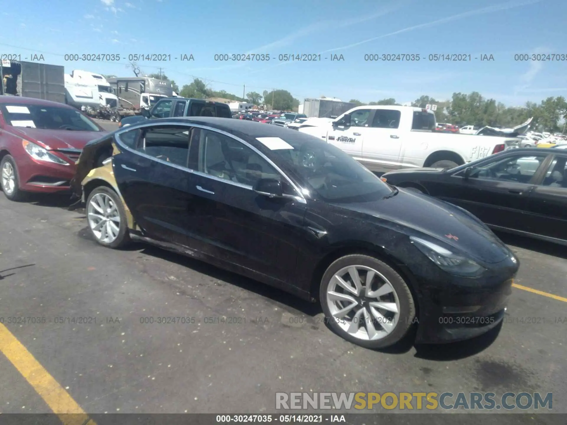 1 Photograph of a damaged car 5YJ3E1EB3KF213947 TESLA MODEL 3 2019