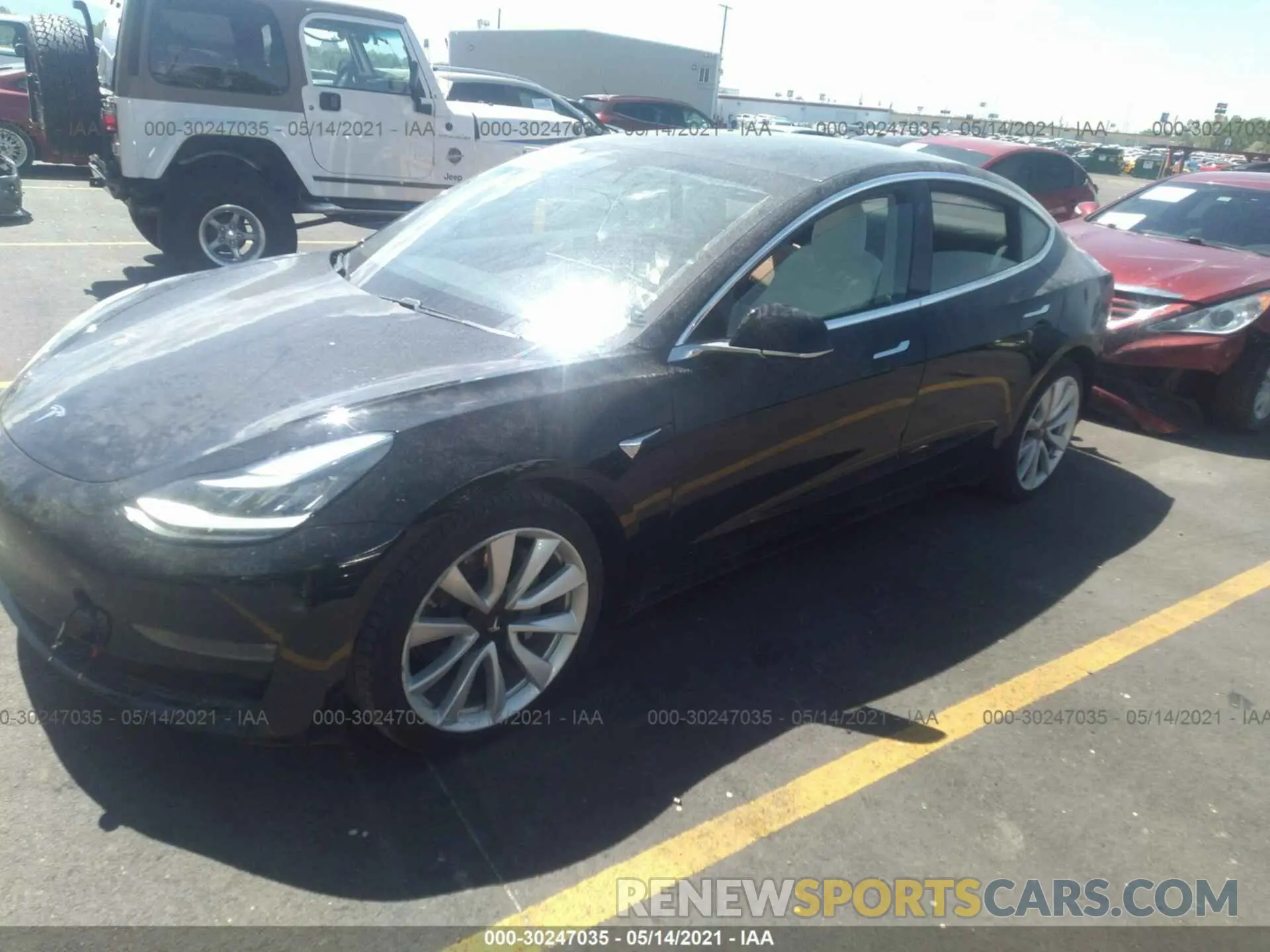2 Photograph of a damaged car 5YJ3E1EB3KF213947 TESLA MODEL 3 2019
