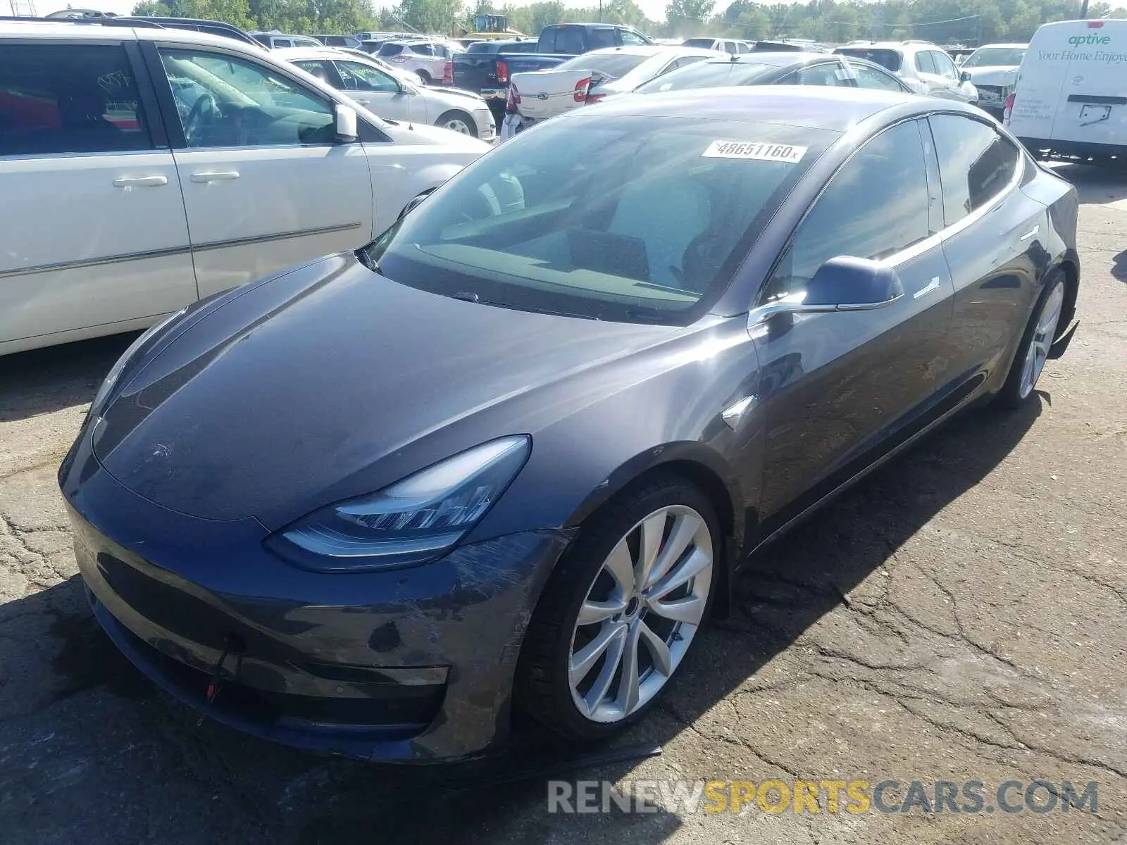2 Photograph of a damaged car 5YJ3E1EB3KF231641 TESLA MODEL 3 2019