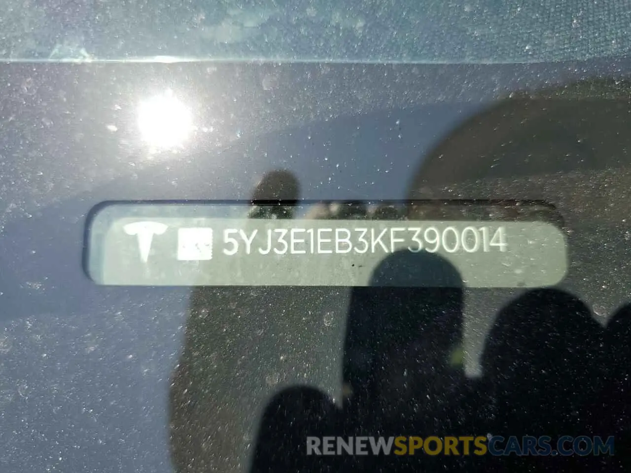 13 Photograph of a damaged car 5YJ3E1EB3KF390014 TESLA MODEL 3 2019