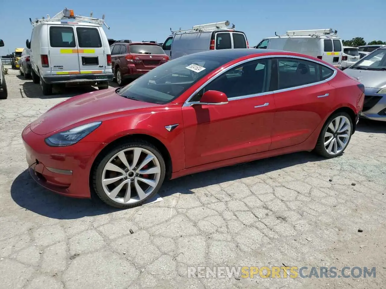 1 Photograph of a damaged car 5YJ3E1EB3KF392958 TESLA MODEL 3 2019