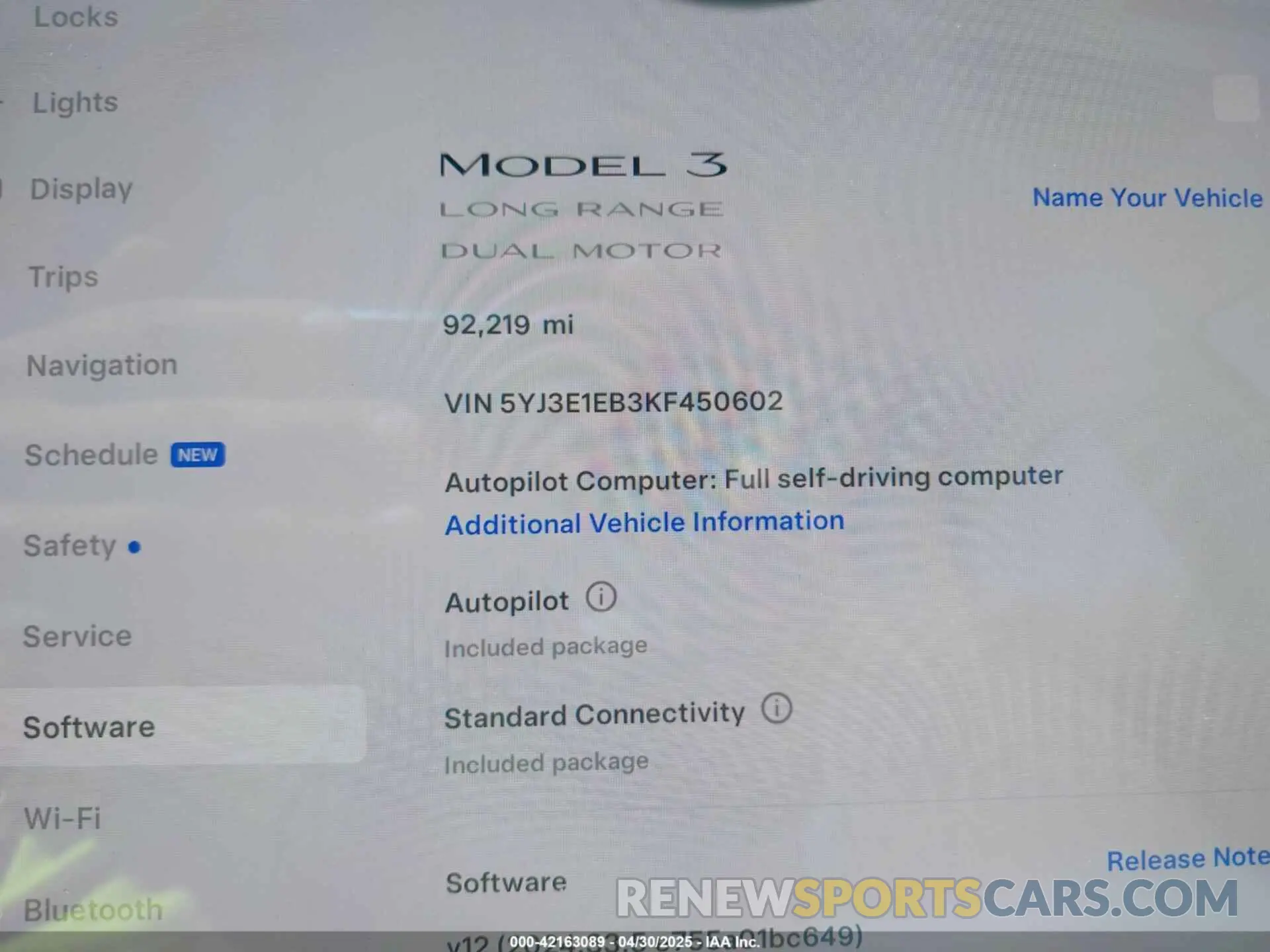 15 Photograph of a damaged car 5YJ3E1EB3KF450602 TESLA MODEL 3 2019
