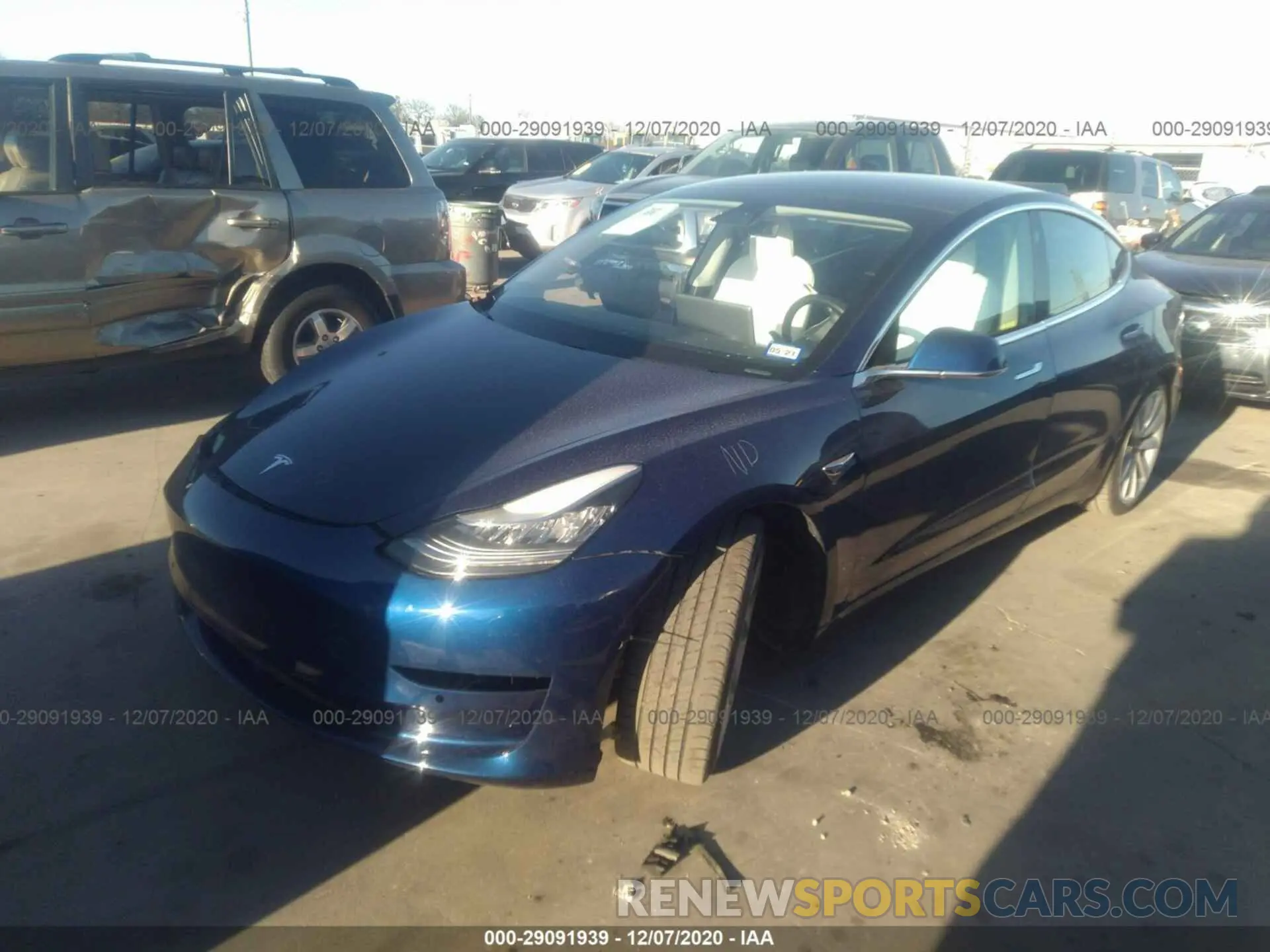 2 Photograph of a damaged car 5YJ3E1EB4KF213827 TESLA MODEL 3 2019