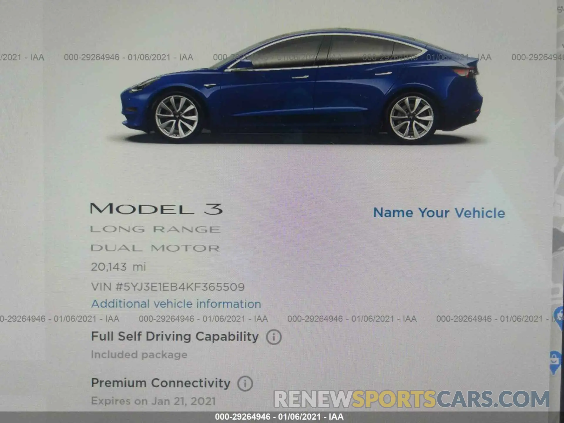 7 Photograph of a damaged car 5YJ3E1EB4KF365509 TESLA MODEL 3 2019