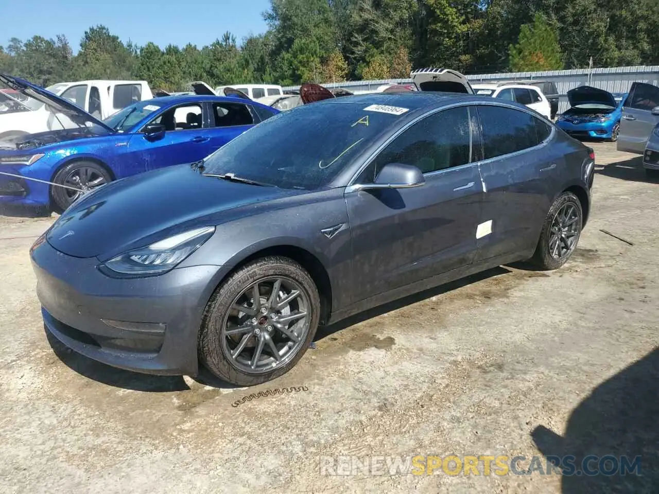 1 Photograph of a damaged car 5YJ3E1EB4KF421352 TESLA MODEL 3 2019