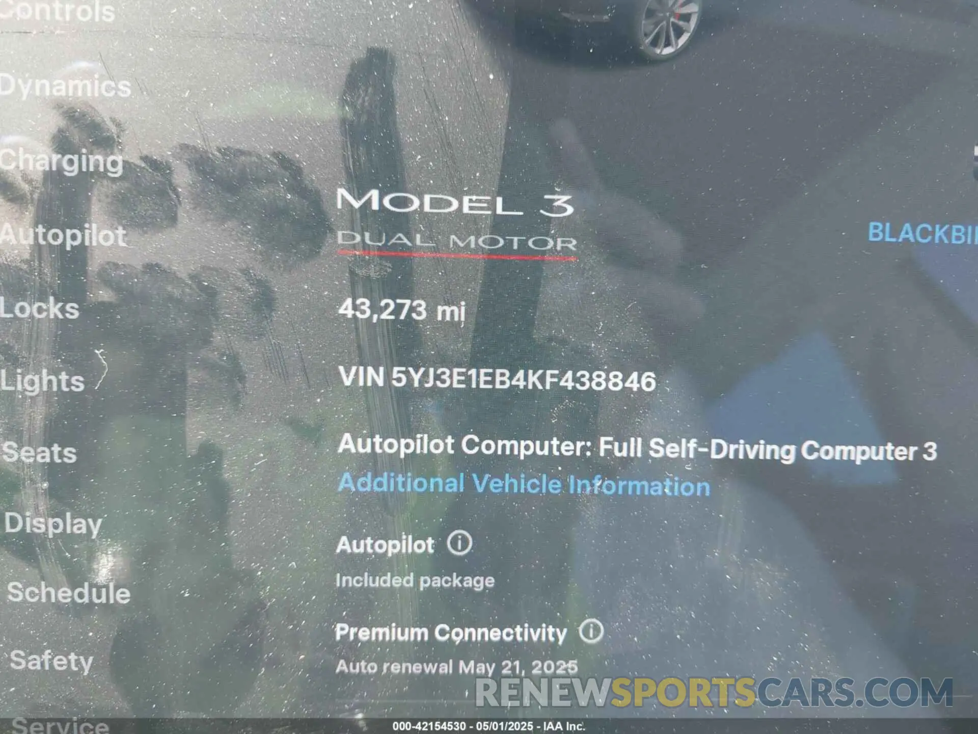 7 Фотография поврежденного автомобиля 5YJ3E1EB4KF438846 TESLA MODEL 3 2019