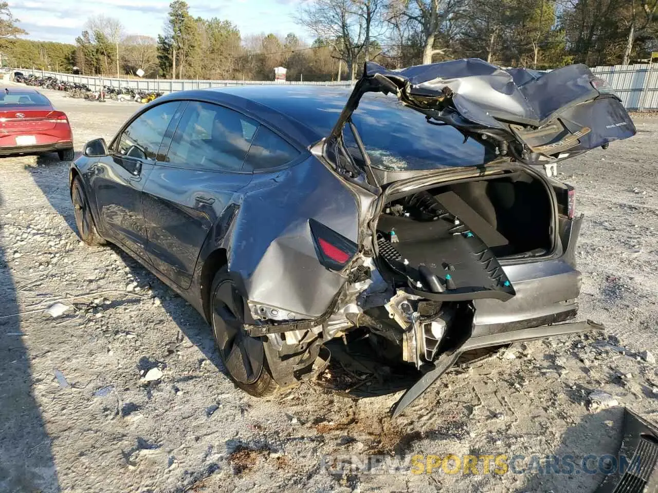 2 Photograph of a damaged car 5YJ3E1EB5KF195256 TESLA MODEL 3 2019