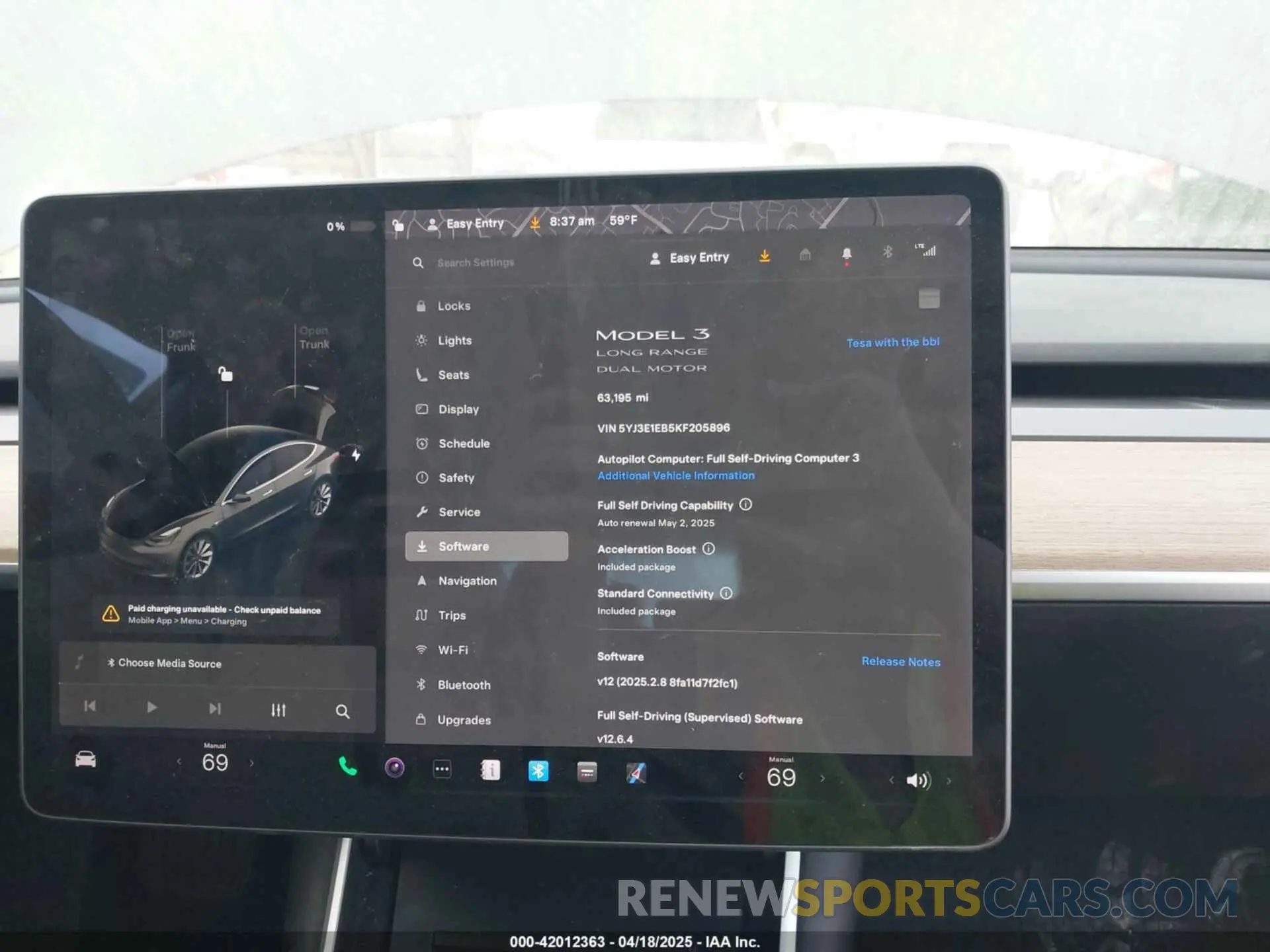 7 Фотография поврежденного автомобиля 5YJ3E1EB5KF205896 TESLA MODEL 3 2019