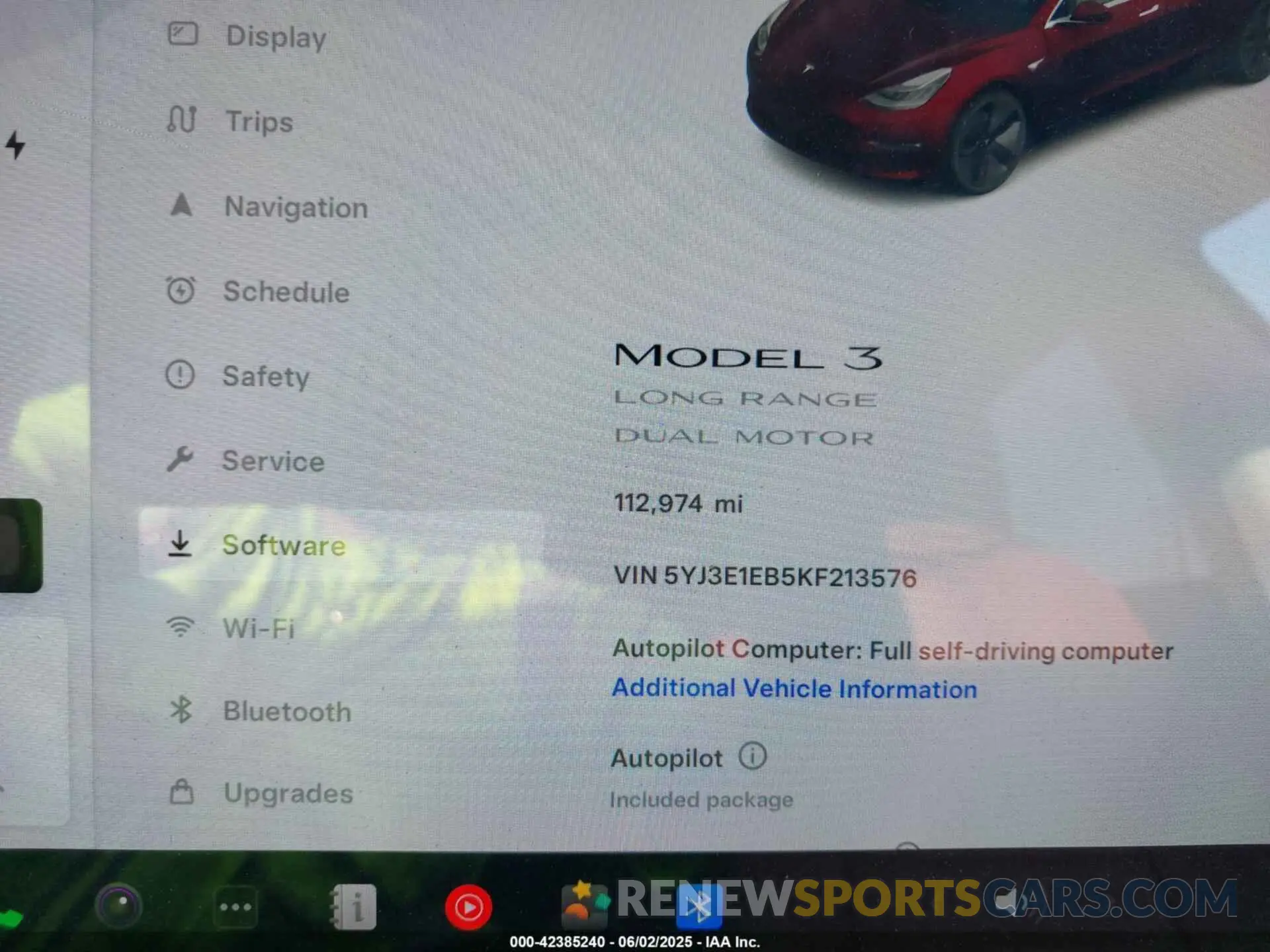 7 Photograph of a damaged car 5YJ3E1EB5KF213576 TESLA MODEL 3 2019