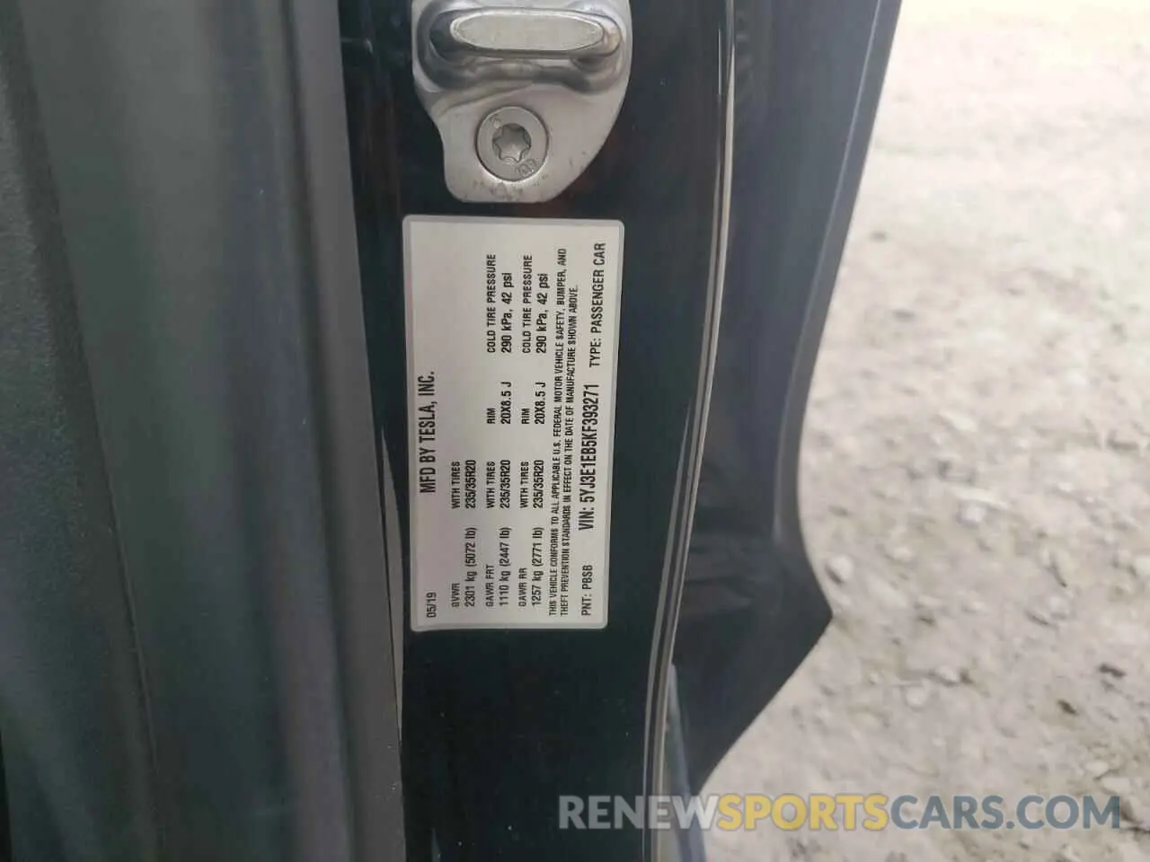 12 Фотография поврежденного автомобиля 5YJ3E1EB5KF393271 TESLA MODEL 3 2019