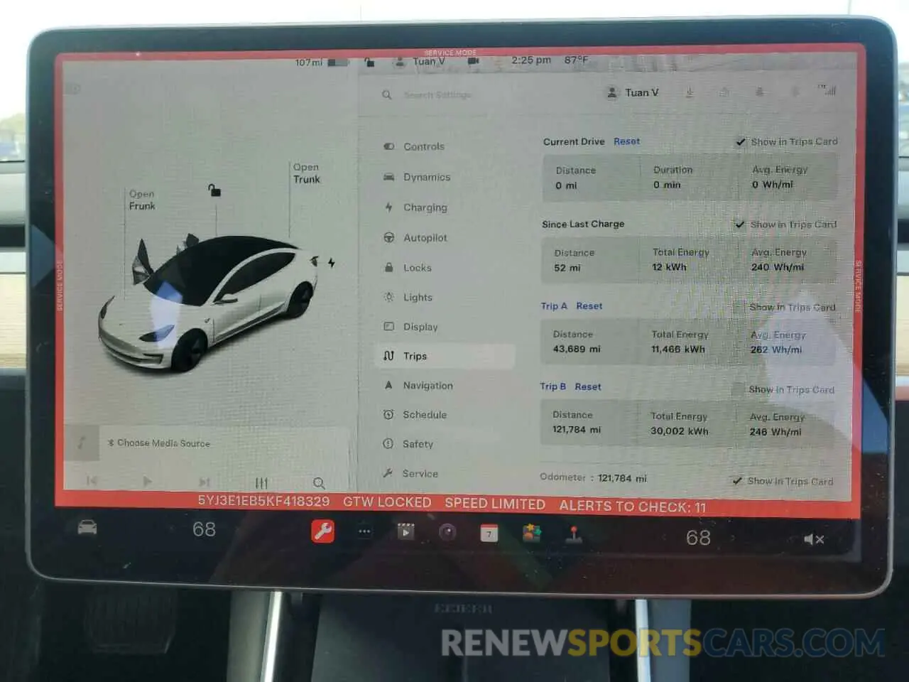 9 Фотография поврежденного автомобиля 5YJ3E1EB5KF418329 TESLA MODEL 3 2019
