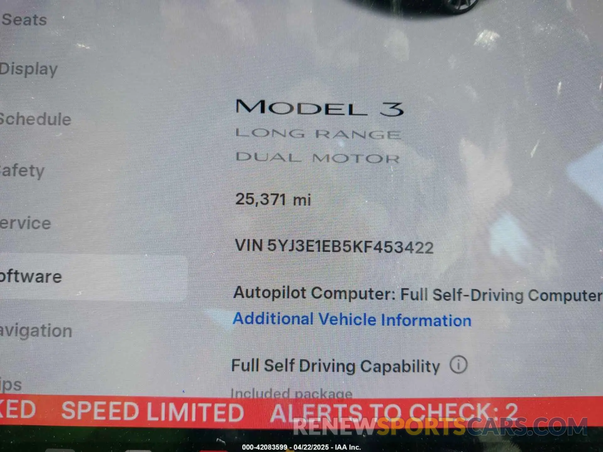 15 Фотография поврежденного автомобиля 5YJ3E1EB5KF453422 TESLA MODEL 3 2019