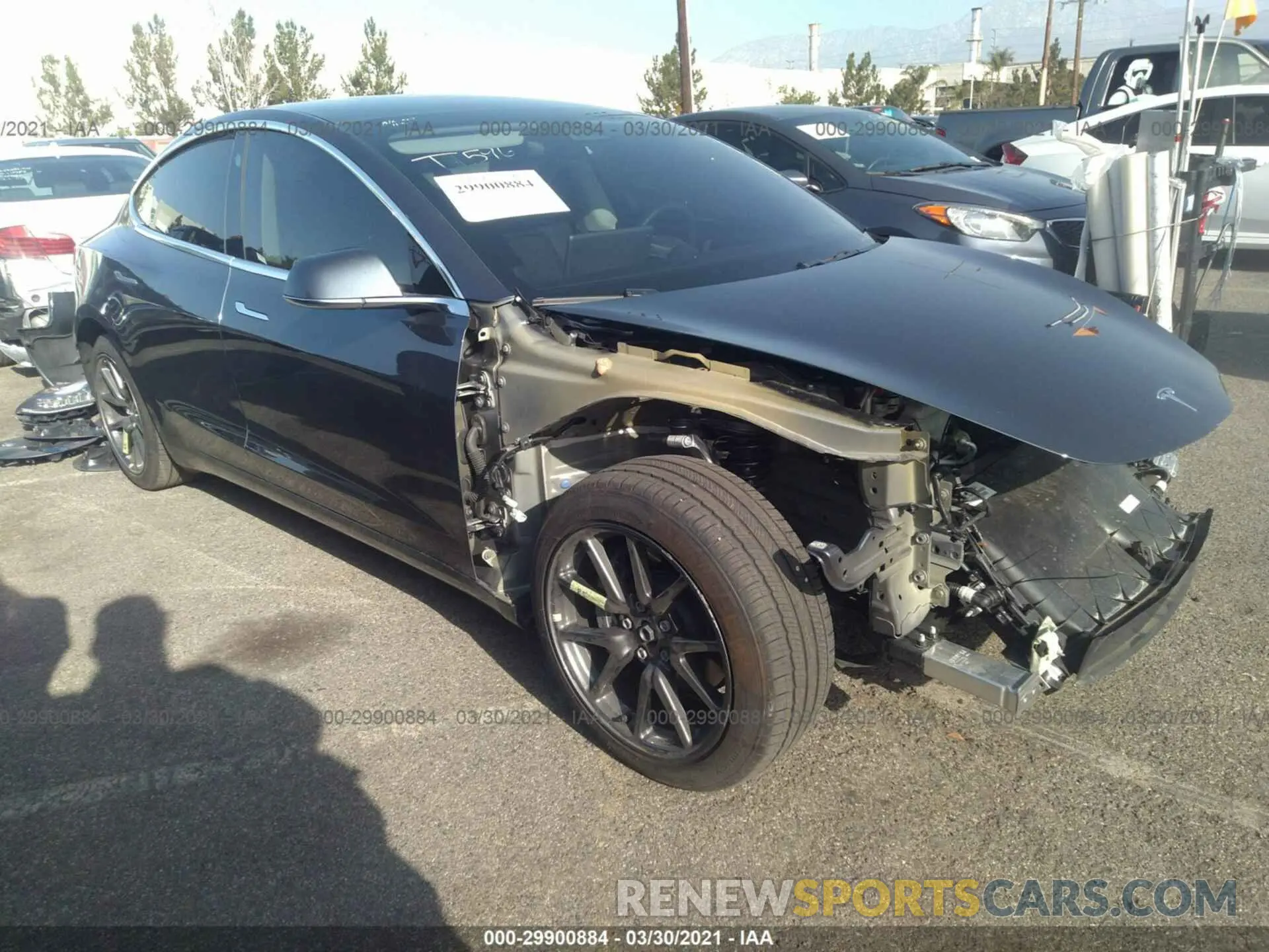 1 Photograph of a damaged car 5YJ3E1EB5KF492947 TESLA MODEL 3 2019