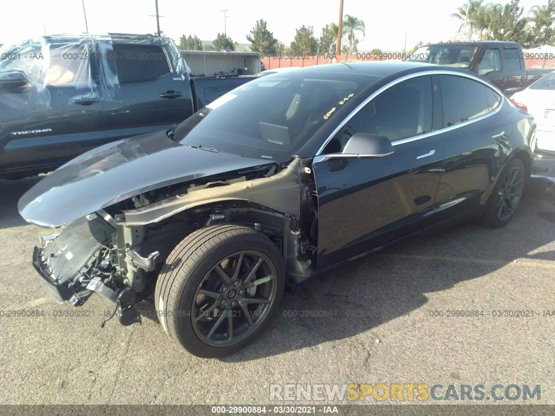 2 Photograph of a damaged car 5YJ3E1EB5KF492947 TESLA MODEL 3 2019