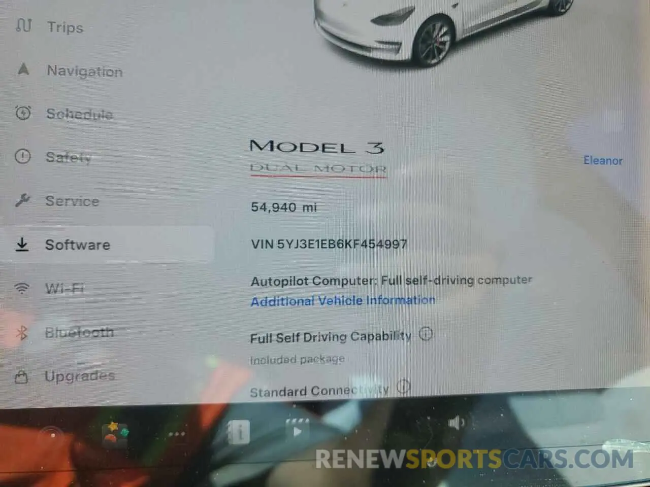 9 Photograph of a damaged car 5YJ3E1EB6KF454997 TESLA MODEL 3 2019