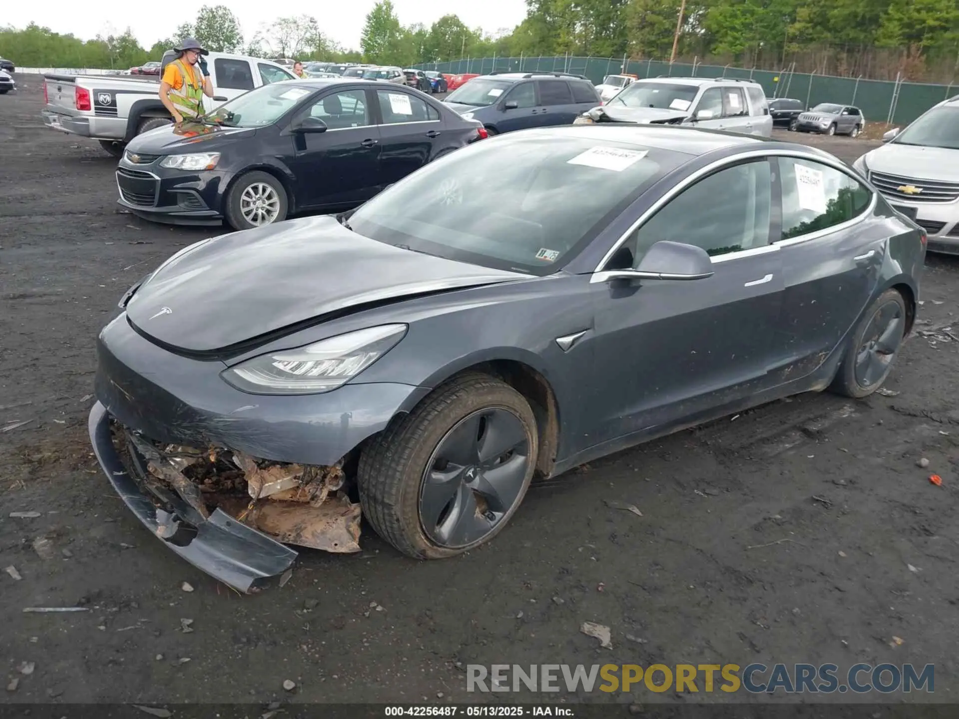 2 Photograph of a damaged car 5YJ3E1EB6KF510193 TESLA MODEL 3 2019