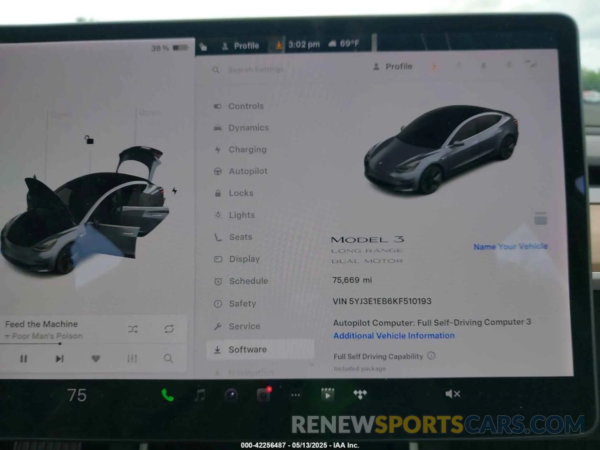 7 Photograph of a damaged car 5YJ3E1EB6KF510193 TESLA MODEL 3 2019