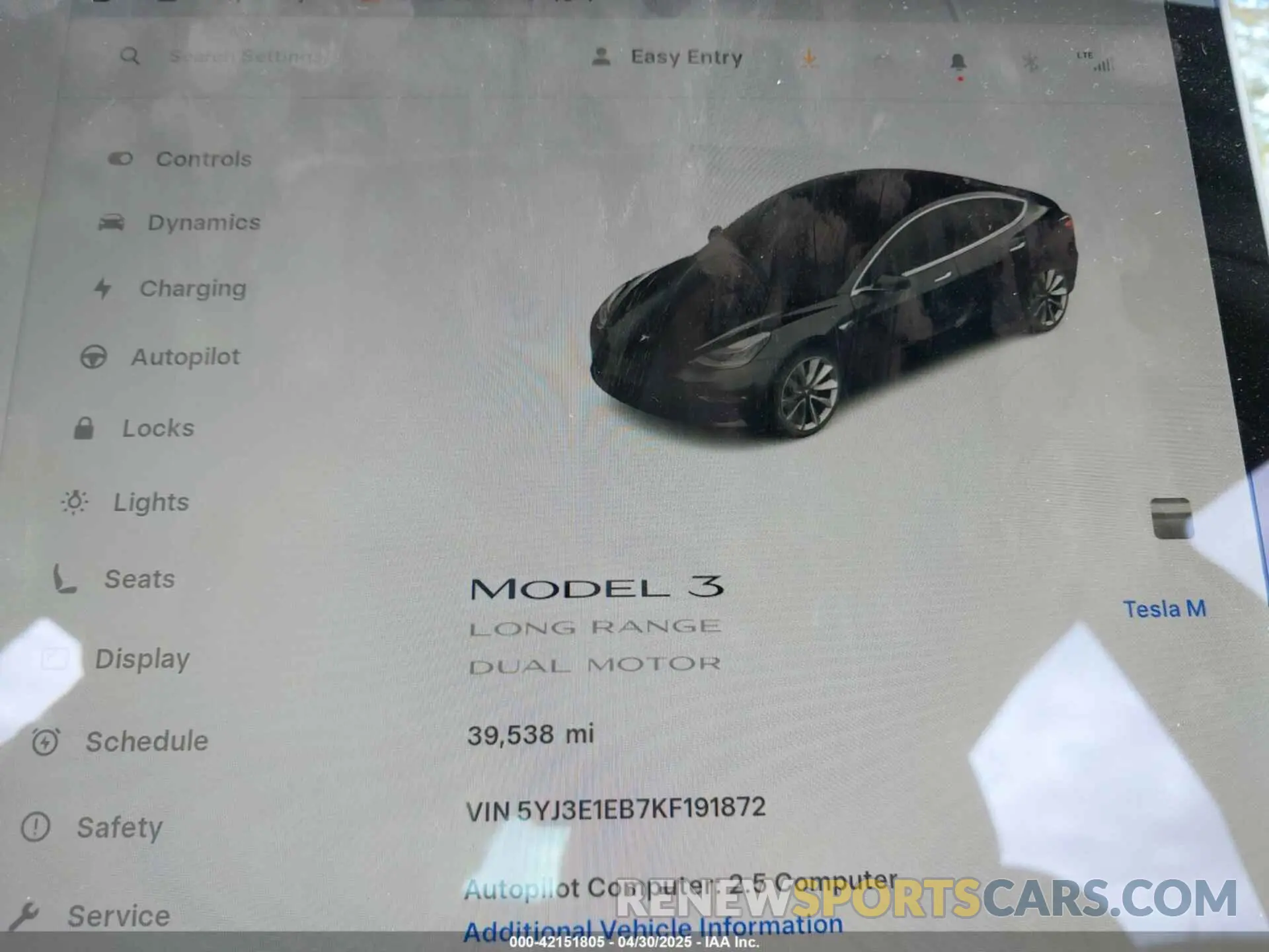 15 Фотография поврежденного автомобиля 5YJ3E1EB7KF191872 TESLA MODEL 3 2019