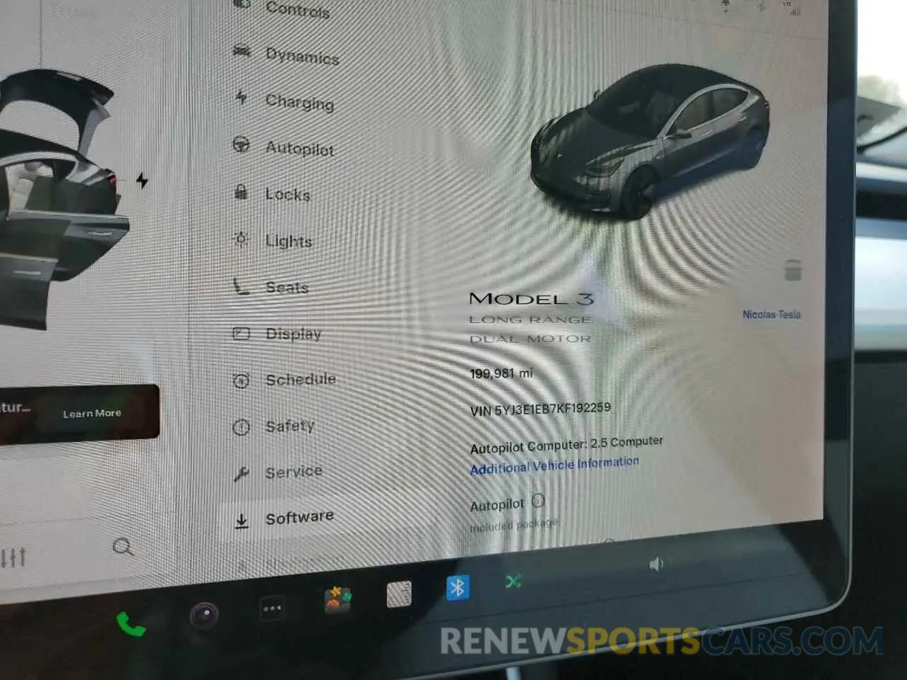 9 Фотография поврежденного автомобиля 5YJ3E1EB7KF192259 TESLA MODEL 3 2019