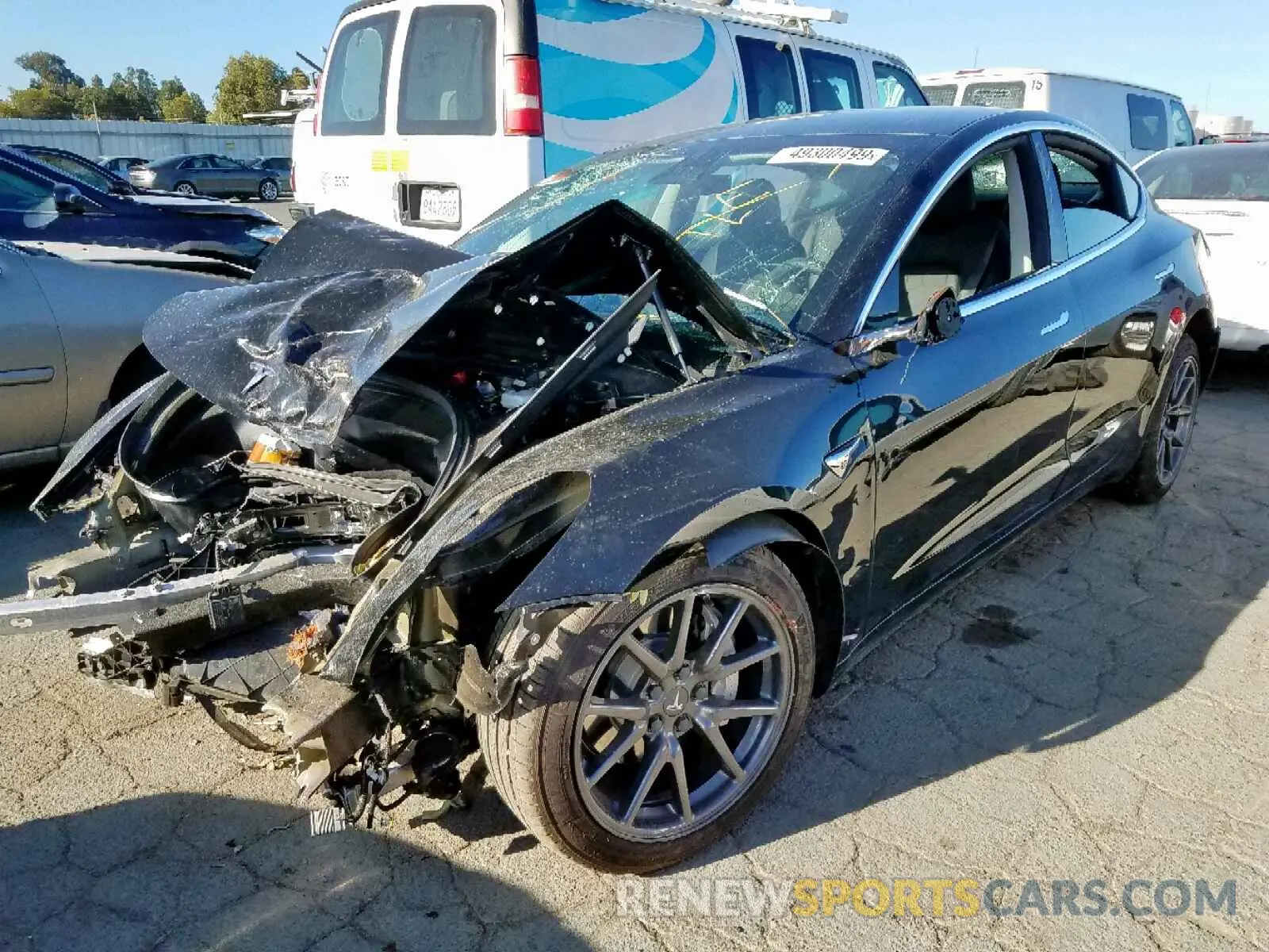 2 Photograph of a damaged car 5YJ3E1EB7KF385043 TESLA MODEL 3 2019