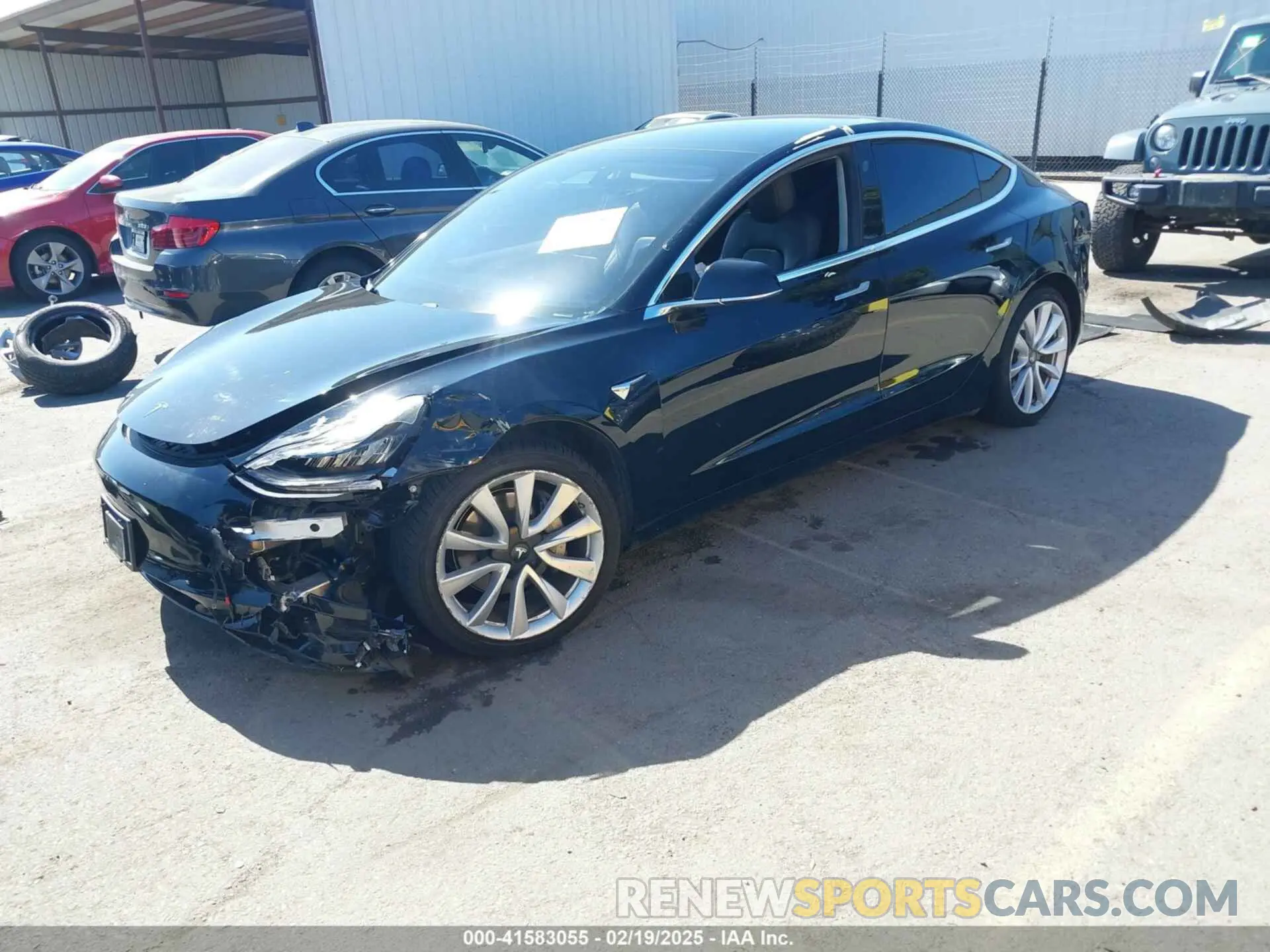 2 Photograph of a damaged car 5YJ3E1EB7KF433608 TESLA MODEL 3 2019