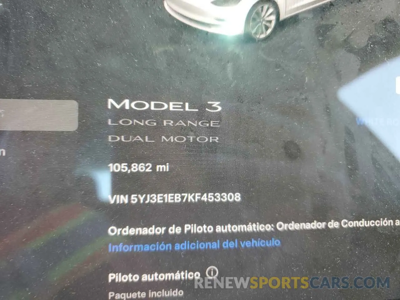 9 Фотография поврежденного автомобиля 5YJ3E1EB7KF453308 TESLA MODEL 3 2019