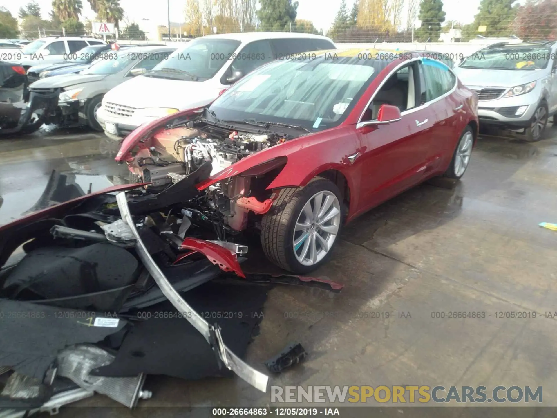 2 Photograph of a damaged car 5YJ3E1EB8KF192125 TESLA MODEL 3 2019