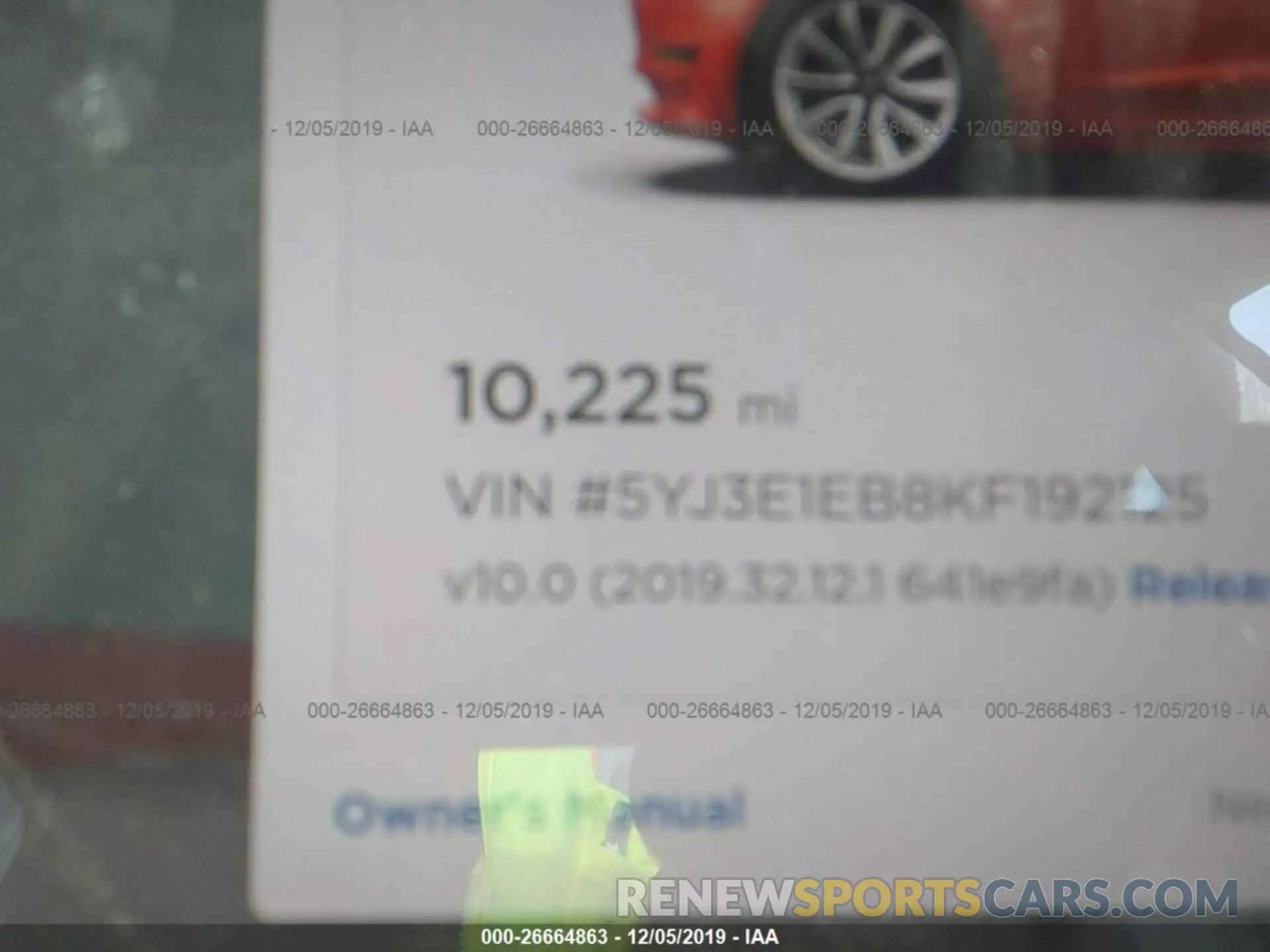 7 Photograph of a damaged car 5YJ3E1EB8KF192125 TESLA MODEL 3 2019