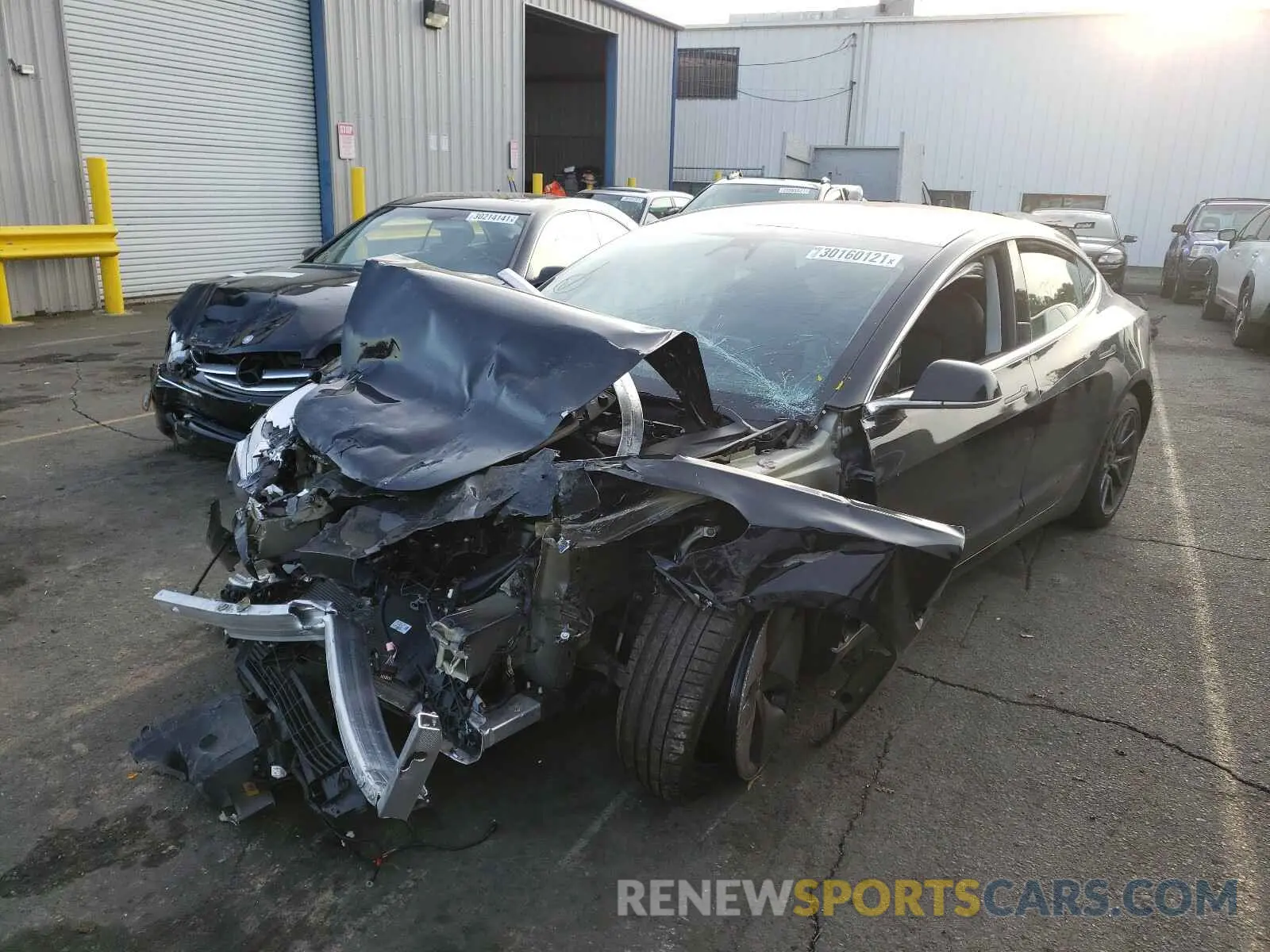 2 Photograph of a damaged car 5YJ3E1EB8KF199124 TESLA MODEL 3 2019