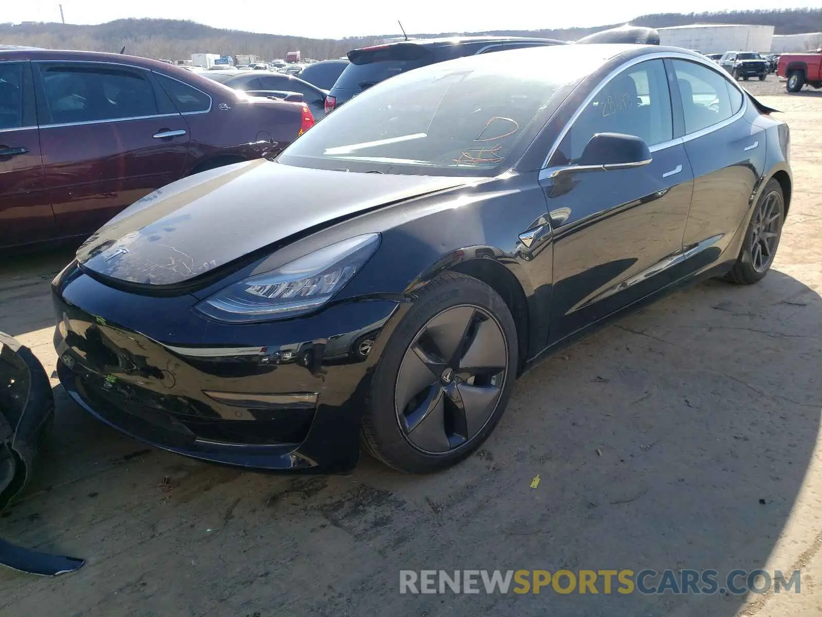 2 Photograph of a damaged car 5YJ3E1EB8KF209117 TESLA MODEL 3 2019