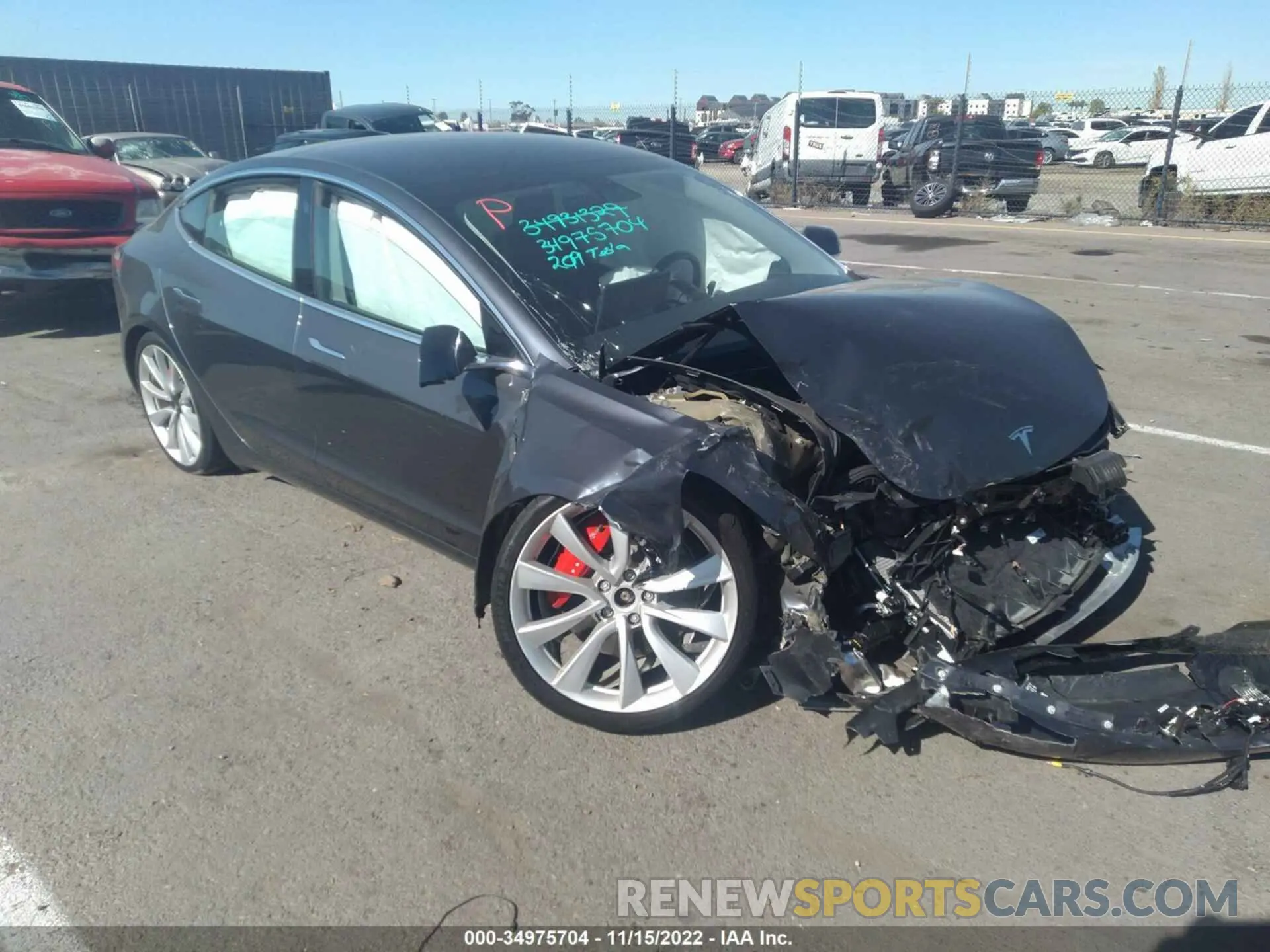 1 Photograph of a damaged car 5YJ3E1EB8KF454886 TESLA MODEL 3 2019
