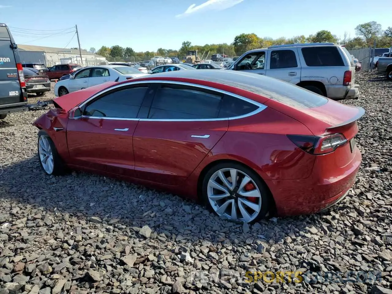 2 Photograph of a damaged car 5YJ3E1EB8KF454936 TESLA MODEL 3 2019