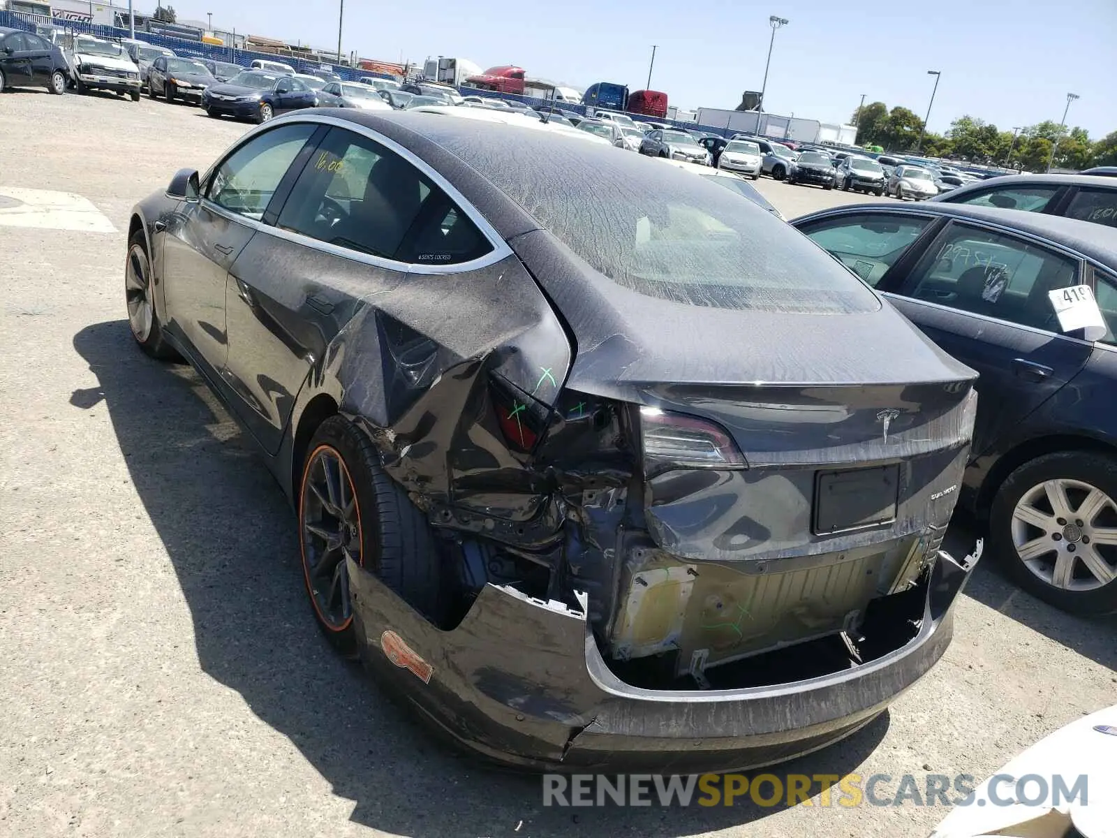 3 Photograph of a damaged car 5YJ3E1EB9KF191808 TESLA MODEL 3 2019