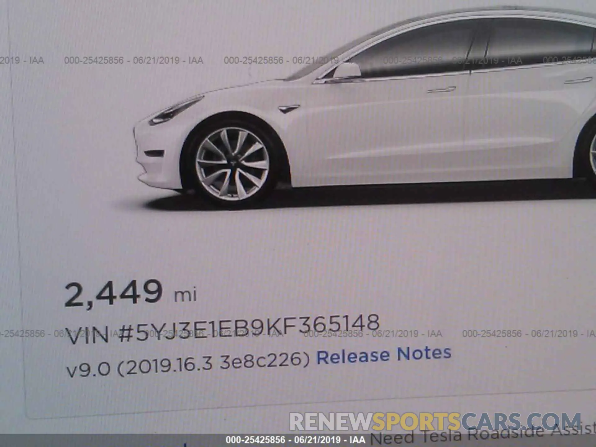 7 Photograph of a damaged car 5YJ3E1EB9KF365148 TESLA MODEL 3 2019