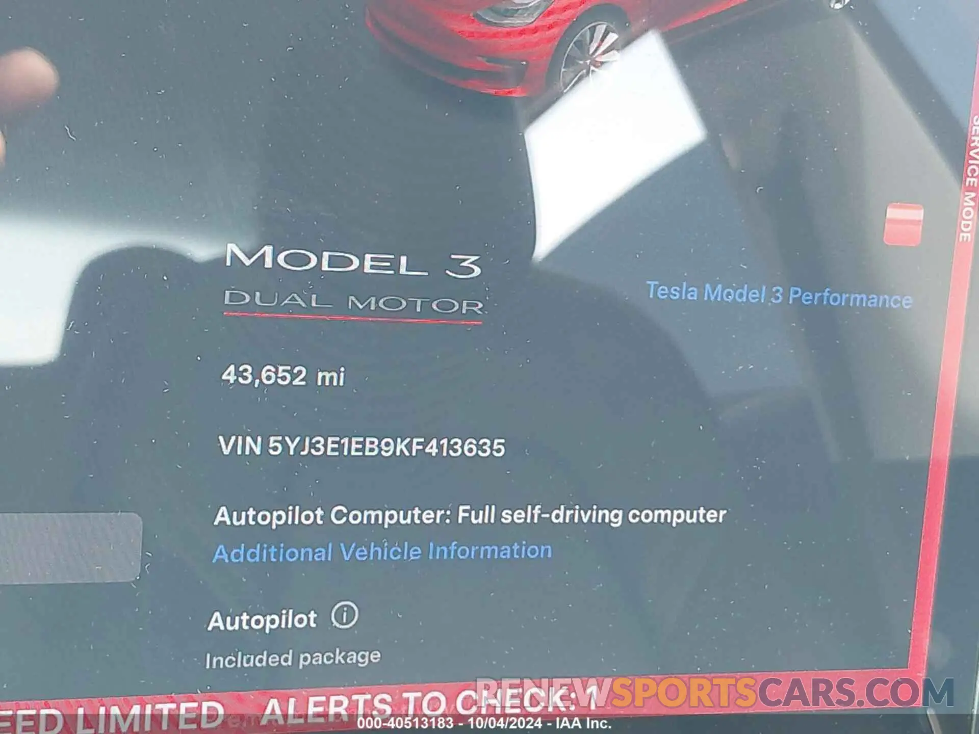 7 Photograph of a damaged car 5YJ3E1EB9KF413635 TESLA MODEL 3 2019