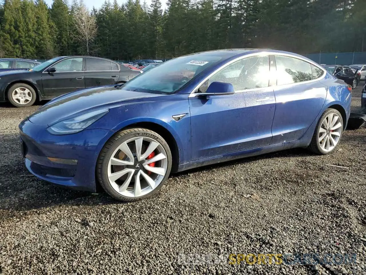 1 Photograph of a damaged car 5YJ3E1EB9KF422013 TESLA MODEL 3 2019