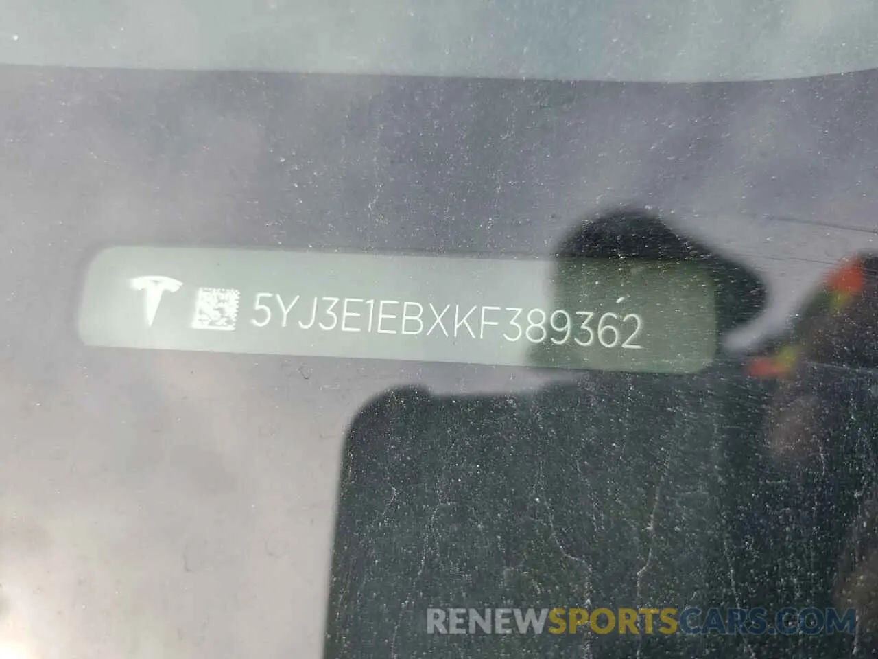 12 Фотография поврежденного автомобиля 5YJ3E1EBXKF389362 TESLA MODEL 3 2019