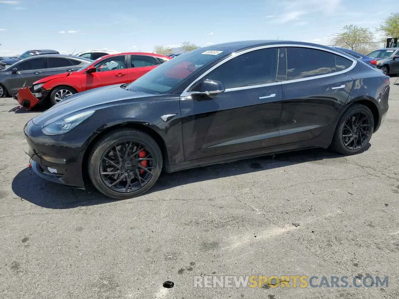 1 Photograph of a damaged car 5YJ3E1EBXKF413434 TESLA MODEL 3 2019
